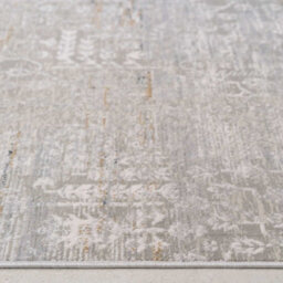 Loomed Grey Gold Metallic Floral Motif Distressed Living Area Rug 80X150Cm - thumbnail 6