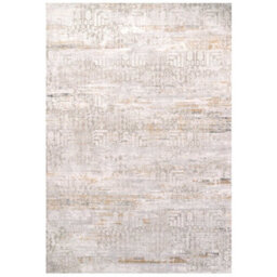 Loomed Grey Gold Metallic Floral Motif Distressed Living Area Rug 80X150Cm - thumbnail 7