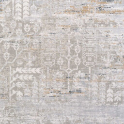 Loomed Grey Gold Metallic Floral Motif Distressed Living Area Rug 80X150Cm - thumbnail 4