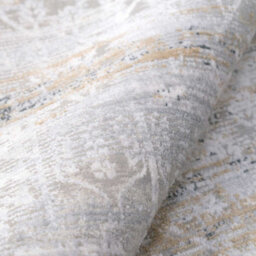 Loomed Grey Gold Metallic Floral Motif Distressed Living Area Rug 80X150Cm - thumbnail 5