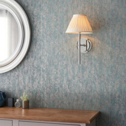 Luminosa Lighting Luminosa Rennes & Chatsworth Wall Lamp With Shade Bright Nickel Plate & Ivory Silk - thumbnail 5