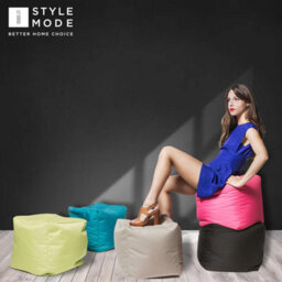 istyle mode Royal Blue Outdoor Bean Bag Footstool Pouffe Water-Resistant 40X40Cm - thumbnail 5