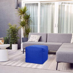 istyle mode Royal Blue Outdoor Bean Bag Footstool Pouffe Water-Resistant 40X40Cm - thumbnail 2