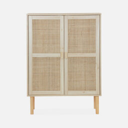 Sweeek - 80Cm Woven Rattan Storage Cabinet Natural 80X40X110 Cm - Camargue - thumbnail 2