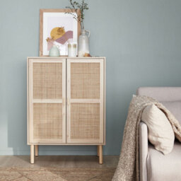 Sweeek - 80Cm Woven Rattan Storage Cabinet Natural 80X40X110 Cm - Camargue - thumbnail 6