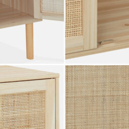 Sweeek - 80Cm Woven Rattan Storage Cabinet Natural 80X40X110 Cm - Camargue - thumbnail 5