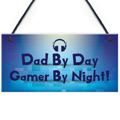 Red Ocean Novelty Gamer Gift For Dad Neon Effect Gaming Hanging Man Cave Sign - image 1