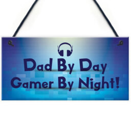Red Ocean Novelty Gamer Gift For Dad Neon Effect Gaming Hanging Man Cave Sign - thumbnail 1