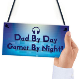 Red Ocean Novelty Gamer Gift For Dad Neon Effect Gaming Hanging Man Cave Sign - thumbnail 6