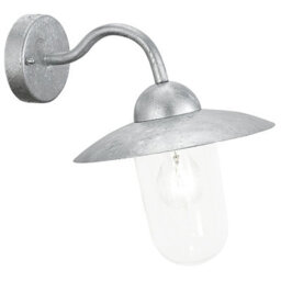 Durable Ip44 Outdoor Wall Light - Zinc Plated Steel Porch Lamp With E27 Bulb Socket