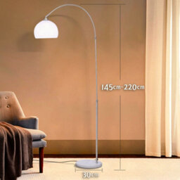 Darphe White Modern Arched Floor Lamp 60W,marble Base,height Adjustable 140 To 220Cm - thumbnail 5