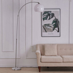 Darphe White Modern Arched Floor Lamp 60W,marble Base,height Adjustable 140 To 220Cm - thumbnail 2