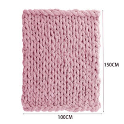 Living And Home Cozy Comfortable Pink Soft Handwoven Knitted Chenille Blanket For Couch And Bed 150Cm L X 100Cm W - thumbnail 5