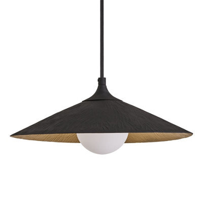 Industville Flume Pendant Light - 17 Inch, Brass & Black - image 1