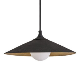 Industville Flume Pendant Light - 17 Inch, Brass & Black - thumbnail 1