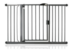 Safetots Pressure Fit Self Closing Stair Gate, 132.6Cm - 139.6Cm, Slate Grey, Auto Closing Baby Gate, Safety Barrier - thumbnail 1