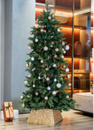 Dazzling Sequin Square Christmas Tree Skirt Folding Base Cover Luxurious Sparkling Tree Collar For Holiday Home Décor Reusable - thumbnail 7