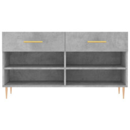 Berkfield Shoe Bench Concrete Grey 102X35X55 Cm Engineered Wood - thumbnail 6