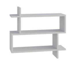 Decortie Paralel White 3-Tier Wall Mounted Bookcase - Modern Floating Display Shelf 70Cm - thumbnail 2