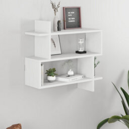 Decortie Paralel White 3-Tier Wall Mounted Bookcase - Modern Floating Display Shelf 70Cm - thumbnail 1