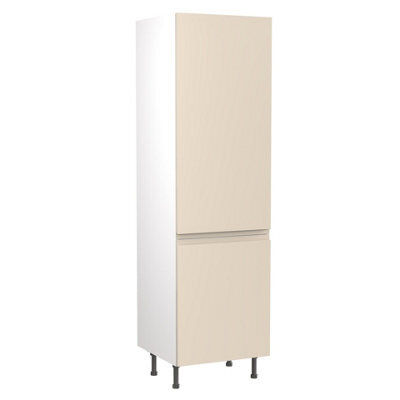 Kitchen Kit Larder Tall Unit 600mm W/ J-Pull Cabinet Door - Ultra Matt Cashmere - image 1
