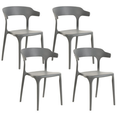 Beliani Set Of 4 Garden Chairs Gubbio Grey - image 1