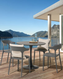 Beliani Set Of 4 Garden Chairs Gubbio Grey - thumbnail 2