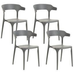 Beliani Set Of 4 Garden Chairs Gubbio Grey - thumbnail 1