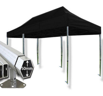 Crocodile Trading 3M X 6M Extreme 50 Commercial Instant Shelter Pop Up Gazebos Frame & Canopy - Black - image 1