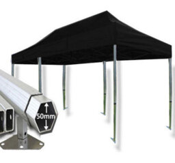 Crocodile Trading 3M X 6M Extreme 50 Commercial Instant Shelter Pop Up Gazebos Frame & Canopy - Black - thumbnail 1