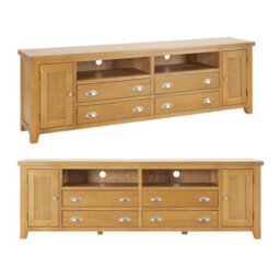 The Furniture Market Cheshire Oak Xxl Widescreen Tv Unit Stand Up To 100 Tv Size - thumbnail 7