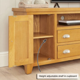 The Furniture Market Cheshire Oak Xxl Widescreen Tv Unit Stand Up To 100 Tv Size - thumbnail 6