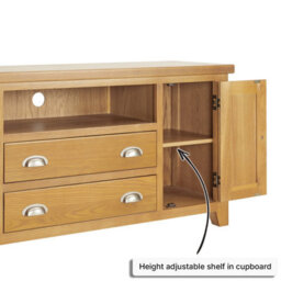 The Furniture Market Cheshire Oak Xxl Widescreen Tv Unit Stand Up To 100 Tv Size - thumbnail 8