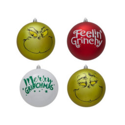 Set Of 4 Giant Hanging Grinch Baubles - thumbnail 2