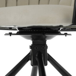 HomeTouch Set Of 6 Velvet Swivel Dining Chairs With Metal Legs Beige - thumbnail 8