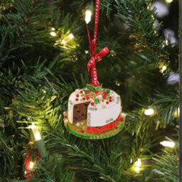 Tipperary Crystal Sparkle Hanging Christmas Cake Ornament, Red Ribbon, Gift Box - thumbnail 2