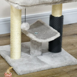 Pawhut Small Cat Tree With Scratching Post Bed Toy For Indoor Cats, Grey - thumbnail 8