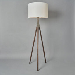Litecraft Colson Dark Brown Wooden Tripod Floor Lamp - thumbnail 3