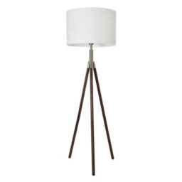 Litecraft Colson Dark Brown Wooden Tripod Floor Lamp - thumbnail 2