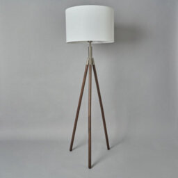 Litecraft Colson Dark Brown Wooden Tripod Floor Lamp - thumbnail 4