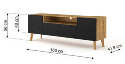 Arte Modern Luxi Tv Cabinet In Black W1600mm X H560mm X D420mm - thumbnail 2