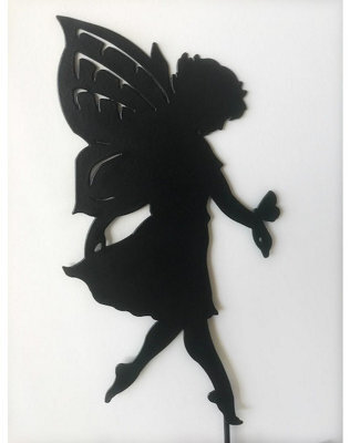Poppy Forge Large Fairy - Garden Ornament - Solid Steel - L28 X W28 X H28 Cm - Powder Coated Black - image 1