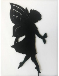 Poppy Forge Large Fairy - Garden Ornament - Solid Steel - L28 X W28 X H28 Cm - Powder Coated Black
