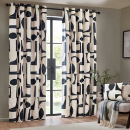 HÖEM Hoem Carro Abstract Room Darkening Eyelet Curtain Pair Dusk (W)229Cm X (D)183Cm - thumbnail 2