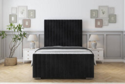 "Sloomy Madison Black Naples Bed Frame With 50"" Upholstered Headboard 5' King" - thumbnail 1