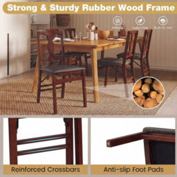 2 Pack Folding Dining Chairs Space Saving Upholstered Kitchen Chair - thumbnail 5