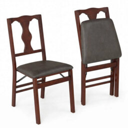 2 Pack Folding Dining Chairs Space Saving Upholstered Kitchen Chair - thumbnail 1
