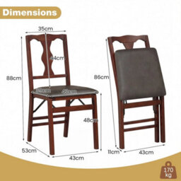 2 Pack Folding Dining Chairs Space Saving Upholstered Kitchen Chair - thumbnail 2