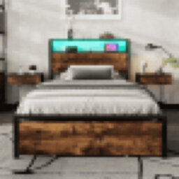 Matteo Modern 3Ft Single Metal Bed Frame With Integrated Led Light, Usb Charging & Under-Bed Storage Drawer - Black & Walnut Effect - thumbnail 7