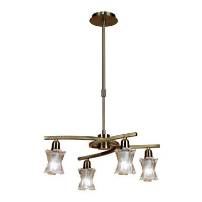 Luminosa Lighting Luminosa Alaska Pendant Convertible To Semi Flush 4 Light L1/sgu10, Antique Brass - image 1